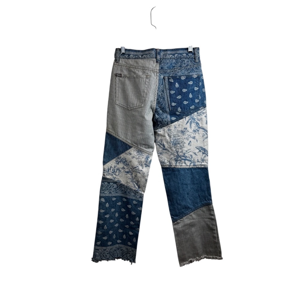 Alice + Olivia Amazing High Rise Patchwork Jeans Sz 25 - Picture 8 of 14